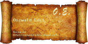 Oszwald Edit névjegykártya
